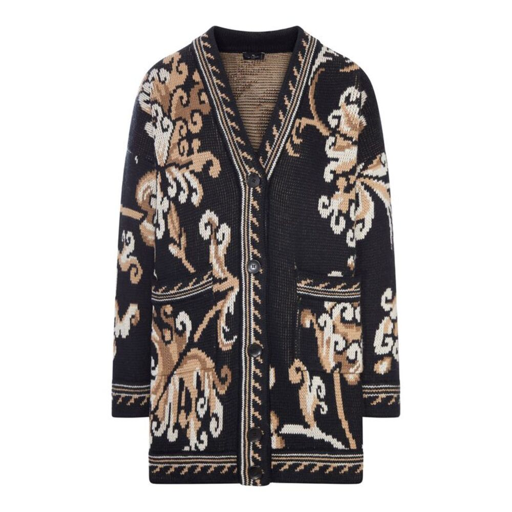 Etro Women Jacquard Knit Cardigan With Floral Pattern